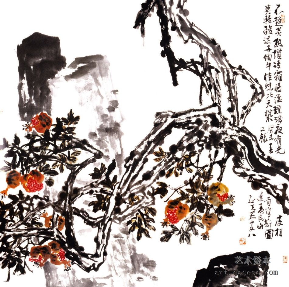 石榴 130x130cm 纸本墨笔 2003年 郭石夫